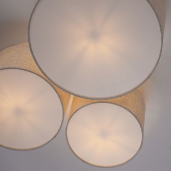 JUST LIGHT.-BRISENTO SANSIBAR 3-Φωτο Φωτιστικό Οροφής E27, λινό, χρώμα κρεμ