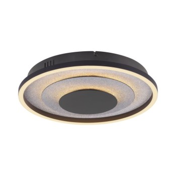 JUST LIGHT.-GLITTY Φωτιστικό Οροφής LED, Μαύρο Ματ, Glitter Εφέ, 3000K, 22W
