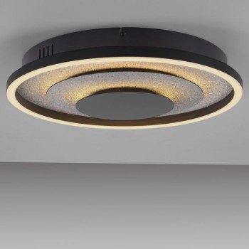 JUST LIGHT.-GLITTY Φωτιστικό Οροφής LED, Μαύρο Ματ, Glitter Εφέ, 3000K, 22W