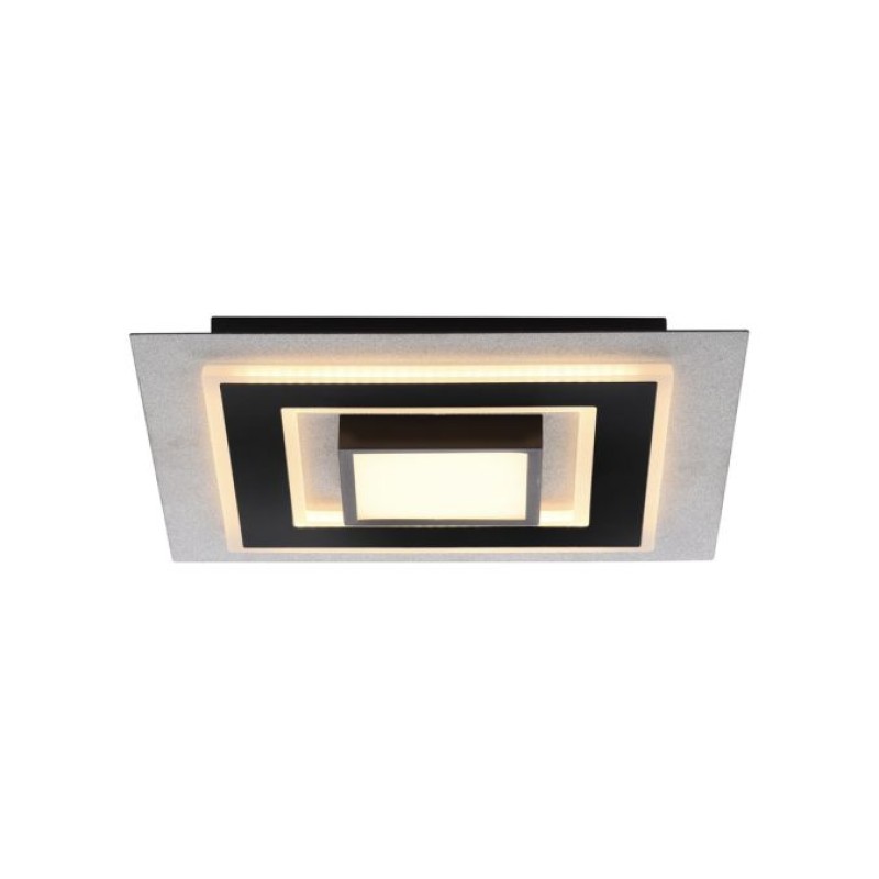 JUST LIGHT.-CICHIO Φωτιστικό Οροφής LED, Τετράγωνο, Ασημί-Μαύρο, με Memory