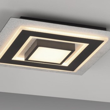 JUST LIGHT.-CICHIO Φωτιστικό Οροφής LED, Τετράγωνο, Ασημί-Μαύρο, με Memory