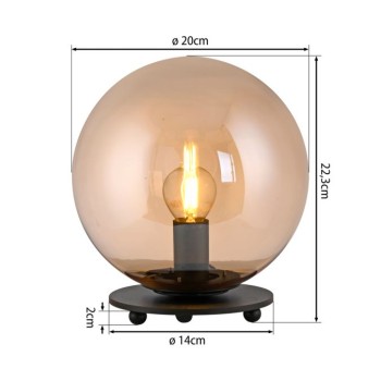 JUST LIGHT.-SHINY Επιτραπέζιο Φωτιστικό E14, Amber Γυαλί