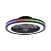 JUST LIGHT.-Ανεμιστήρας Οροφής LED, Μαύρο, RGB, Dimmable, με Τηλεχειριστήριο