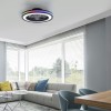 JUST LIGHT.-Ανεμιστήρας Οροφής LED, Μαύρο, RGB, Dimmable, με Τηλεχειριστήριο