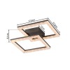 JUST LIGHT.-GLITRA Φωτιστικό Οροφής LED, Μαύρο με Κρυσταλλικό Εφέ, 3000K