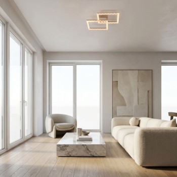 JUST LIGHT.-GLITRA Φωτιστικό Οροφής LED, Ματ Μπρούτζος με Κρυσταλλικό Εφέ, 3000K