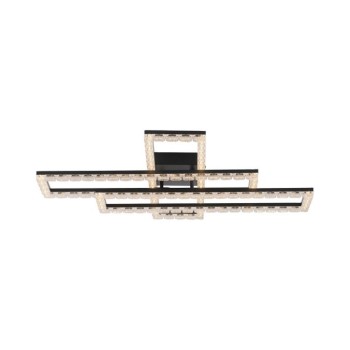 JUST LIGHT.-GLITRA Φωτιστικό Οροφής LED, Μαύρο με Κρυσταλλικό Εφέ, 3000K