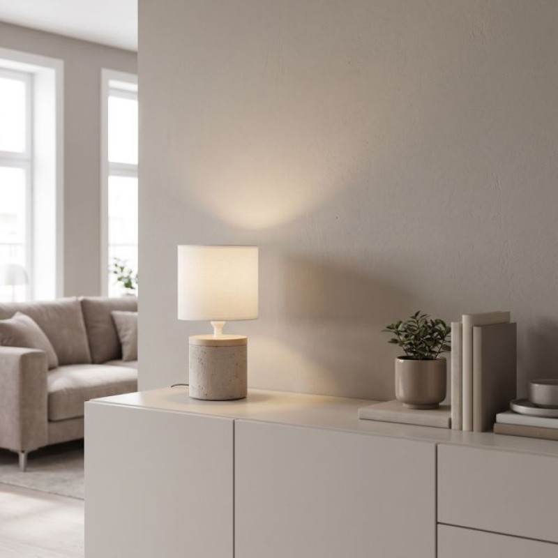 JUST LIGHT.-ROOT Επιτραπέζιο Φωτιστικό E14, Όψη Τραβερτίνη, 25W