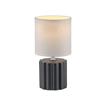 JUST LIGHT.-LINX Επιτραπέζιο Φωτιστικό E14, Γκρι, Λευκό Υφασμάτινο Καπέλο