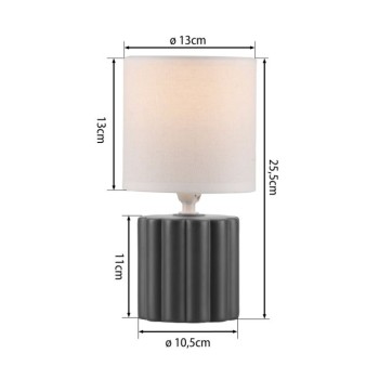 JUST LIGHT.-LINX Επιτραπέζιο Φωτιστικό E14, Γκρι, Λευκό Υφασμάτινο Καπέλο