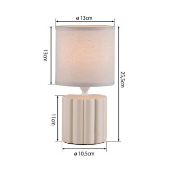JUST LIGHT.-LINX Επιτραπέζιο Φωτιστικό E14, Μπεζ, Λευκό Υφασμάτινο Καπέλο