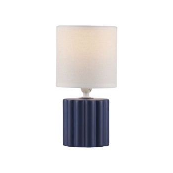 JUST LIGHT.-LINX Επιτραπέζιο Φωτιστικό E14, Μπλε, Λευκό Υφασμάτινο Καπέλο