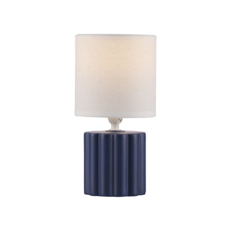 JUST LIGHT.-LINX Επιτραπέζιο Φωτιστικό E14, Μπλε, Λευκό Υφασμάτινο Καπέλο
