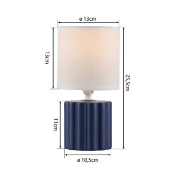 JUST LIGHT.-LINX Επιτραπέζιο Φωτιστικό E14, Μπλε, Λευκό Υφασμάτινο Καπέλο