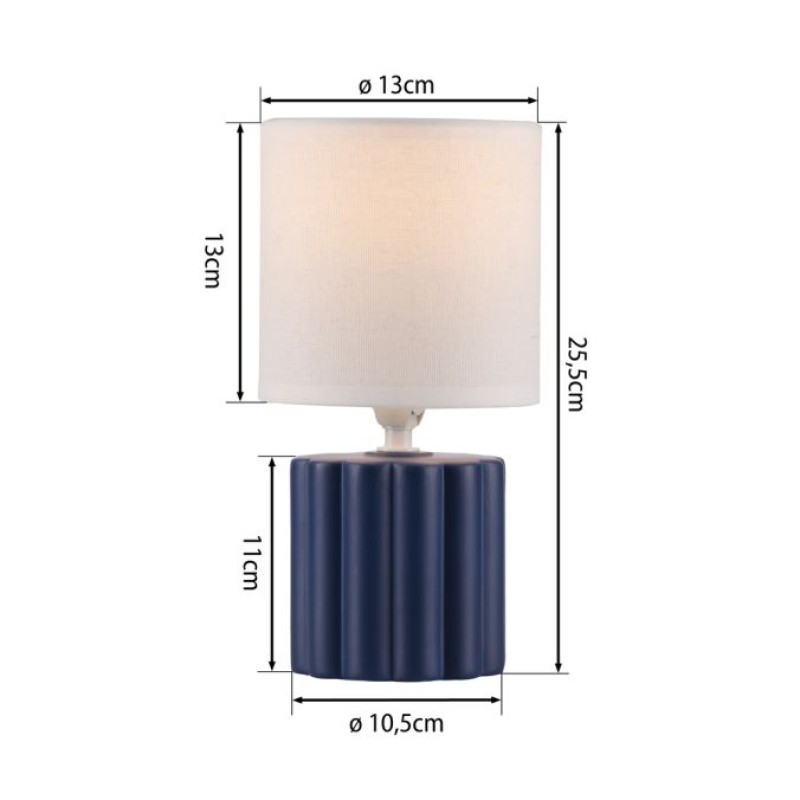 JUST LIGHT.-LINX Επιτραπέζιο Φωτιστικό E14, Μπλε, Λευκό Υφασμάτινο Καπέλο