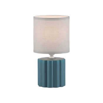JUST LIGHT.-LINX Επιτραπέζιο Φωτιστικό E14, Τυρκουάζ, Λευκό Υφασμάτινο Καπέλο