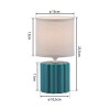 JUST LIGHT.-LINX Επιτραπέζιο Φωτιστικό E14, Τυρκουάζ, Λευκό Υφασμάτινο Καπέλο