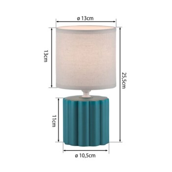 JUST LIGHT.-LINX Επιτραπέζιο Φωτιστικό E14, Τυρκουάζ, Λευκό Υφασμάτινο Καπέλο