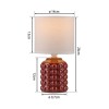 JUST LIGHT.-BLOOP Επιτραπέζιο Φωτιστικό E14, Κόκκινο, Λευκό Υφασμάτινο Καπέλο