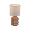 JUST LIGHT.-BLOOP Επιτραπέζιο Φωτιστικό E14, Καφέ, Λευκό Υφασμάτινο Καπέλο