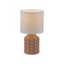 JUST LIGHT.-BLOOP Επιτραπέζιο Φωτιστικό E14, Καφέ, Λευκό Υφασμάτινο Καπέλο