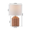 JUST LIGHT.-BLOOP Επιτραπέζιο Φωτιστικό E14, Καφέ, Λευκό Υφασμάτινο Καπέλο