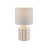 JUST LIGHT.-BLOOP Επιτραπέζιο Φωτιστικό E14, Λευκό Περλέ, Λευκό Υφασμάτινο Καπέλο