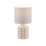 JUST LIGHT.-BLOOP Επιτραπέζιο Φωτιστικό E14, Λευκό Περλέ, Λευκό Υφασμάτινο Καπέλο