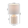 JUST LIGHT.-BLOOP Επιτραπέζιο Φωτιστικό E14, Λευκό Περλέ, Λευκό Υφασμάτινο Καπέλο