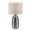 JUST LIGHT.-PINE Επιτραπέζιο Φωτιστικό E14, Χρώμιο, Λευκό Υφασμάτινο Καπέλο