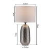 JUST LIGHT.-PINE Επιτραπέζιο Φωτιστικό E14, Χρώμιο, Λευκό Υφασμάτινο Καπέλο