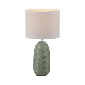 JUST LIGHT.-PINE Επιτραπέζιο Φωτιστικό E14, Πράσινο, Λευκό Υφασμάτινο Καπέλο E14