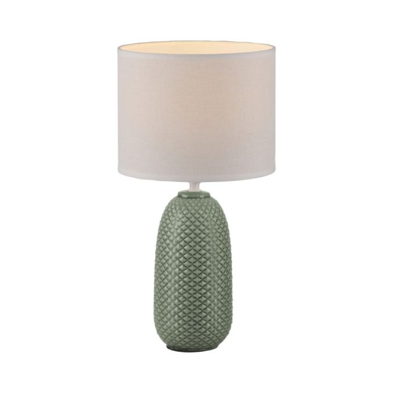 JUST LIGHT.-PINE Επιτραπέζιο Φωτιστικό E14, Πράσινο, Λευκό Υφασμάτινο Καπέλο E14