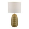 JUST LIGHT.-PINE Επιτραπέζιο Φωτιστικό E14, Κίτρινο Κάρυ, Λευκό Υφασμάτινο Καπέλο E14