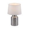 JUST LIGHT.-ESME Επιτραπέζιο Φωτιστικό E14, Χρώμιο, Λευκό Υφασμάτινο Καπέλο