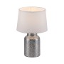 JUST LIGHT.-ESME Επιτραπέζιο Φωτιστικό E14, Χρώμιο, Λευκό Υφασμάτινο Καπέλο