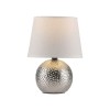 JUST LIGHT.-ESME Επιτραπέζιο Φωτιστικό E14, Χρώμιο, Στρογγυλή Βάση, Λευκό Υφασμάτινο Καπέλο