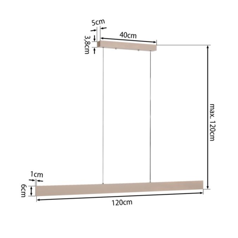 JUST LIGHT.-ADINA Κρεμαστό Φωτιστικό LED, Μαύρο, 3000K Up-Down