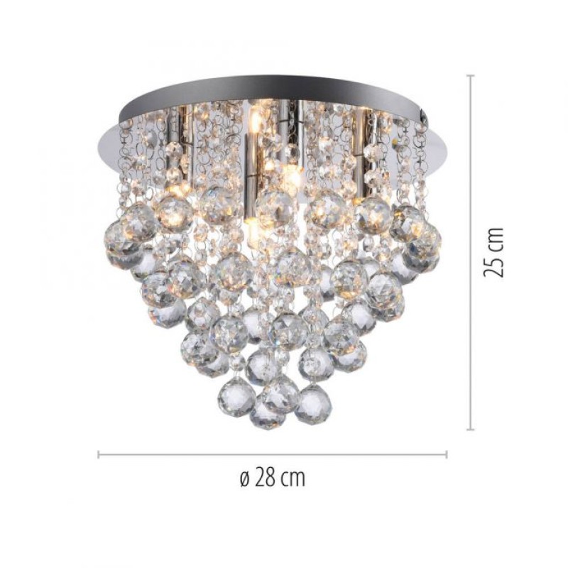 JUST LIGHT.-KULUNKA Φωτιστικό Οροφής 4xG9, χρωμίου με κρυστάλλινα διακοσμητικά ΚΩΔ.-SL15063-17
