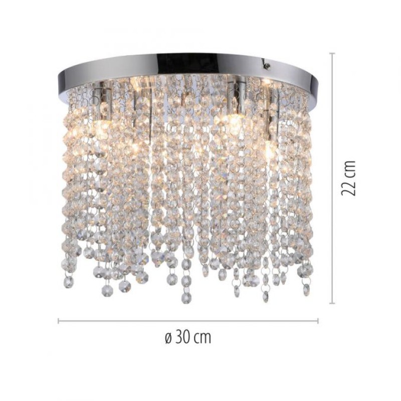 JUST LIGHT.-KULUNKA Φωτιστικό Οροφής 4xG9, Χρωμίου με Μακριές Κρυστάλλινες Αλυσίδες ΚΩΔ.-SL15064-17