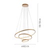 JUST LIGHT.-CERCHI LED Κρεμαστό Φωτιστικό 3 Δακτύλιοι, Χρυσό, 3000K