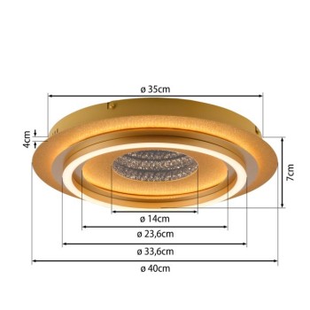 JUST LIGHT.-CICHIO Φωτιστικό Οροφής LED, Ματ Μπρούτζος, 3000K