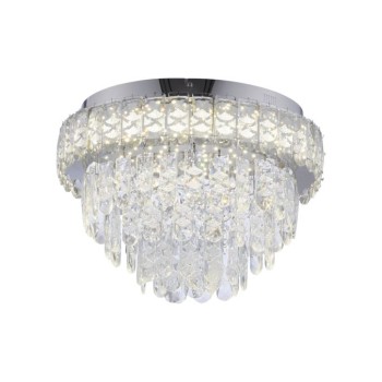 JUST LIGHT.-KULUNKA Φωτιστικό Οροφής LED, Χρώμιο με Κρύσταλλο, 4000K