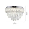 JUST LIGHT.-KULUNKA Φωτιστικό Οροφής LED, Χρώμιο με Κρύσταλλο, 4000K