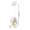 JUST LIGHT.-ARTONI Κρεμαστό Φωτιστικό E27, 15W, Λευκό, Όψη Πέτρας