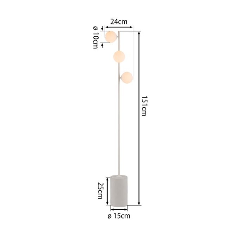 JUST LIGHT.-MARIS Φωτιστικό Δαπέδου LED, 3xG9, 3000K, Τσιμέντο