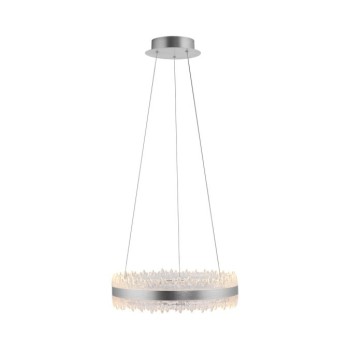 JUST LIGHT.-OPHELIA Κρεμαστό Φωτιστικό LED, Αλουμίνιο με Κρυστάλλινο Στεφάνι, 3000K