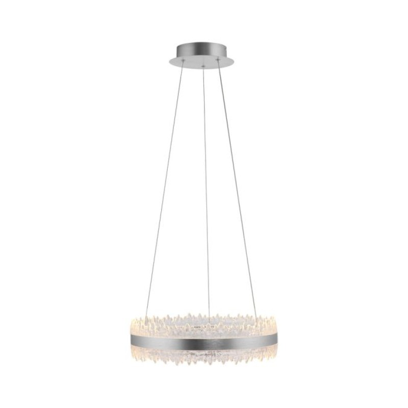 JUST LIGHT.-OPHELIA Κρεμαστό Φωτιστικό LED, Αλουμίνιο με Κρυστάλλινο Στεφάνι, 3000K