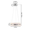 JUST LIGHT.-OPHELIA Κρεμαστό Φωτιστικό LED, Αλουμίνιο με Κρυστάλλινο Στεφάνι, 3000K