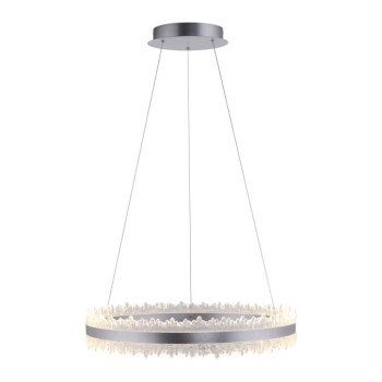 JUST LIGHT.-OPHELIA Κρεμαστό Φωτιστικό LED, Αλουμίνιο με Κρυστάλλινο Στεφάνι, 3000K